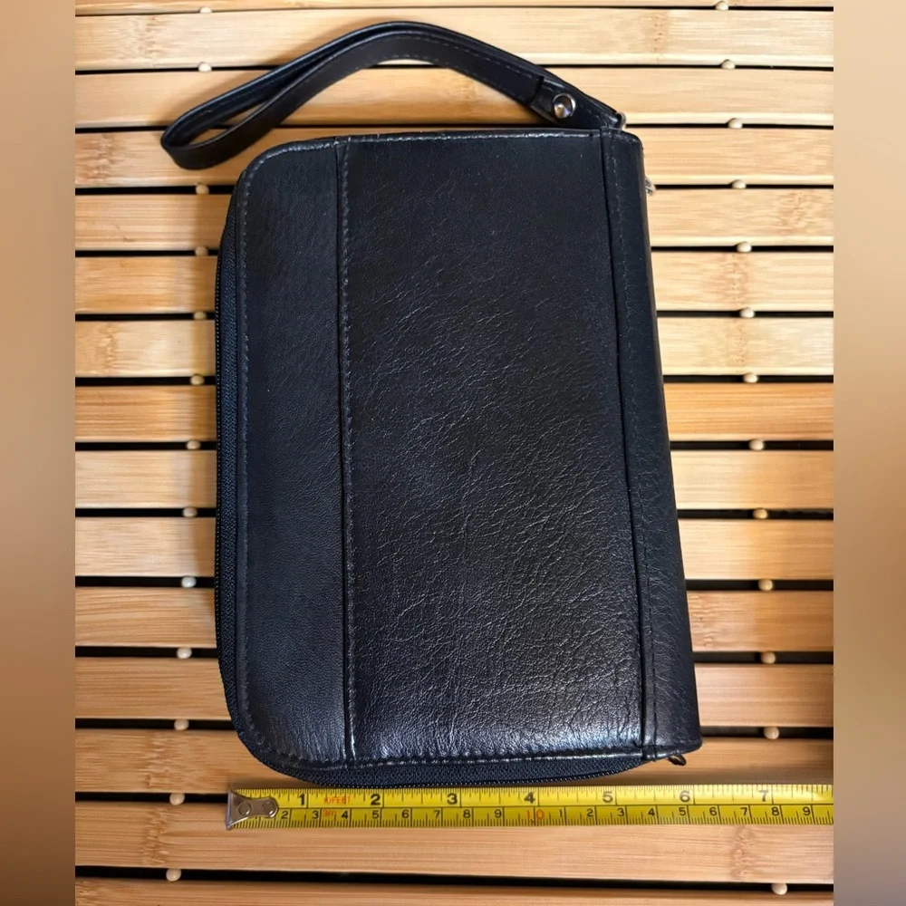 Black Faux Leather Day Timer Binder